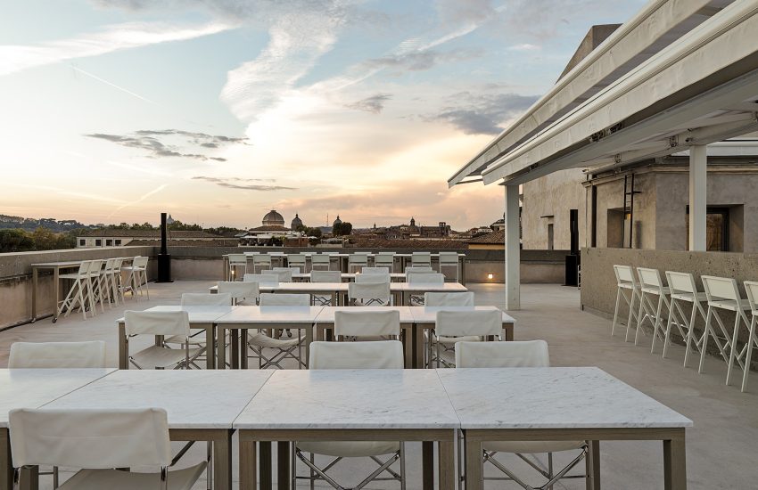 Rooftop terrace at Palazzo Rhinoceros at Retrobottega