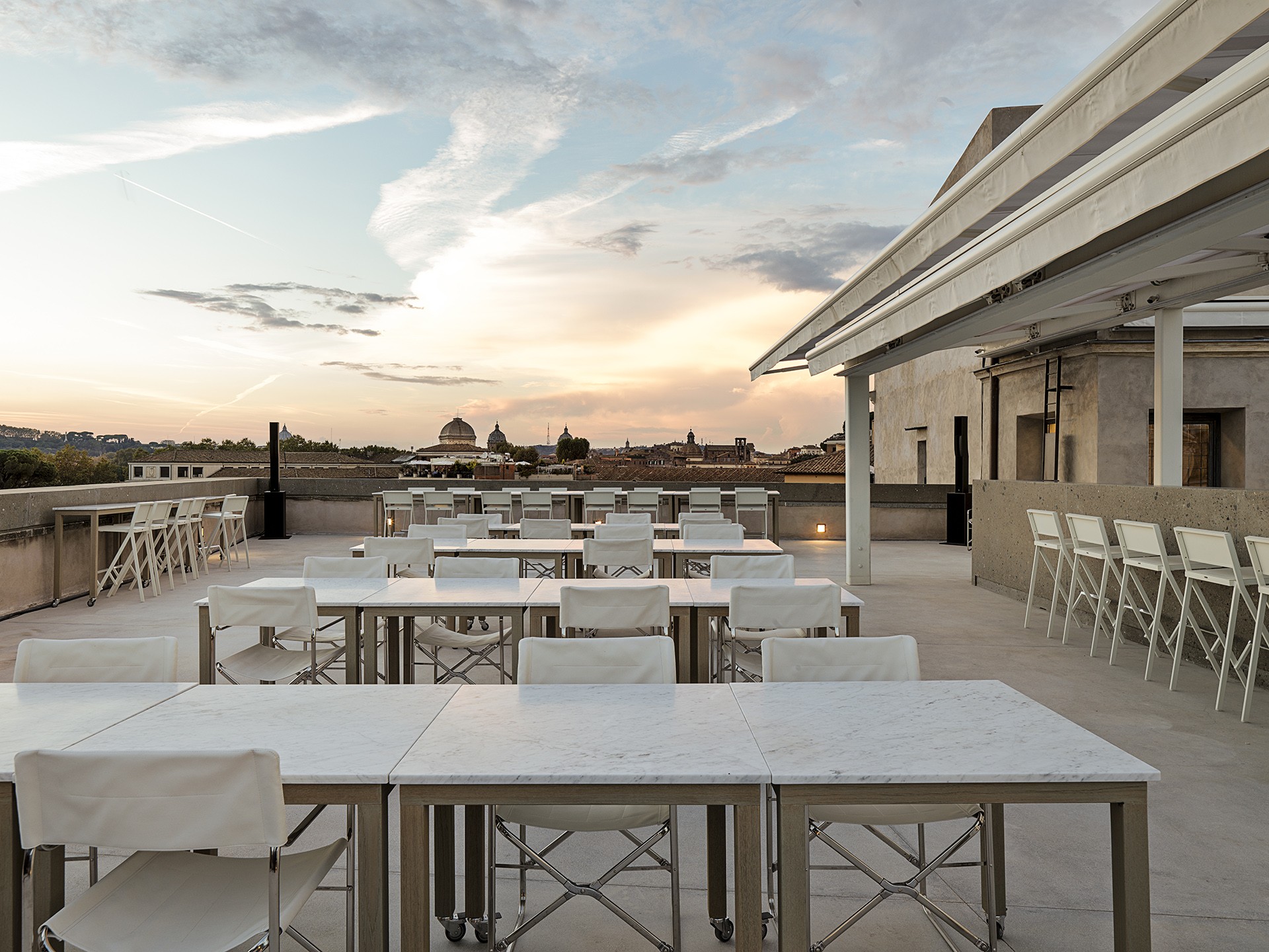 Rooftop terrace at Palazzo Rhinoceros at Retrobottega