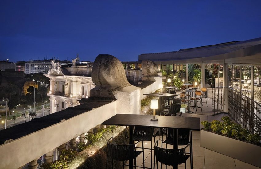 Rooftop terrace overlooking Piazza della Repubblica at SEEN by Olivier Rome
