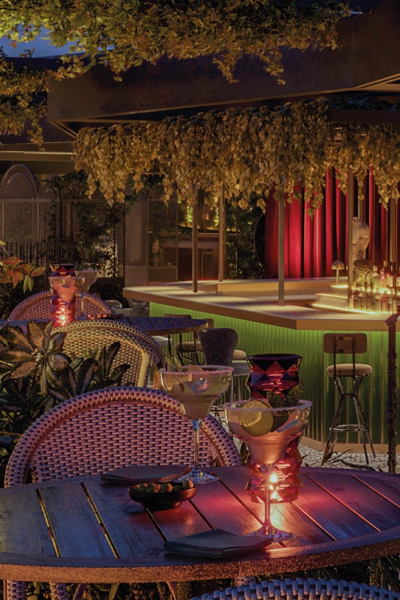 Dining table beside the bar at SEEN by Olivier Rome