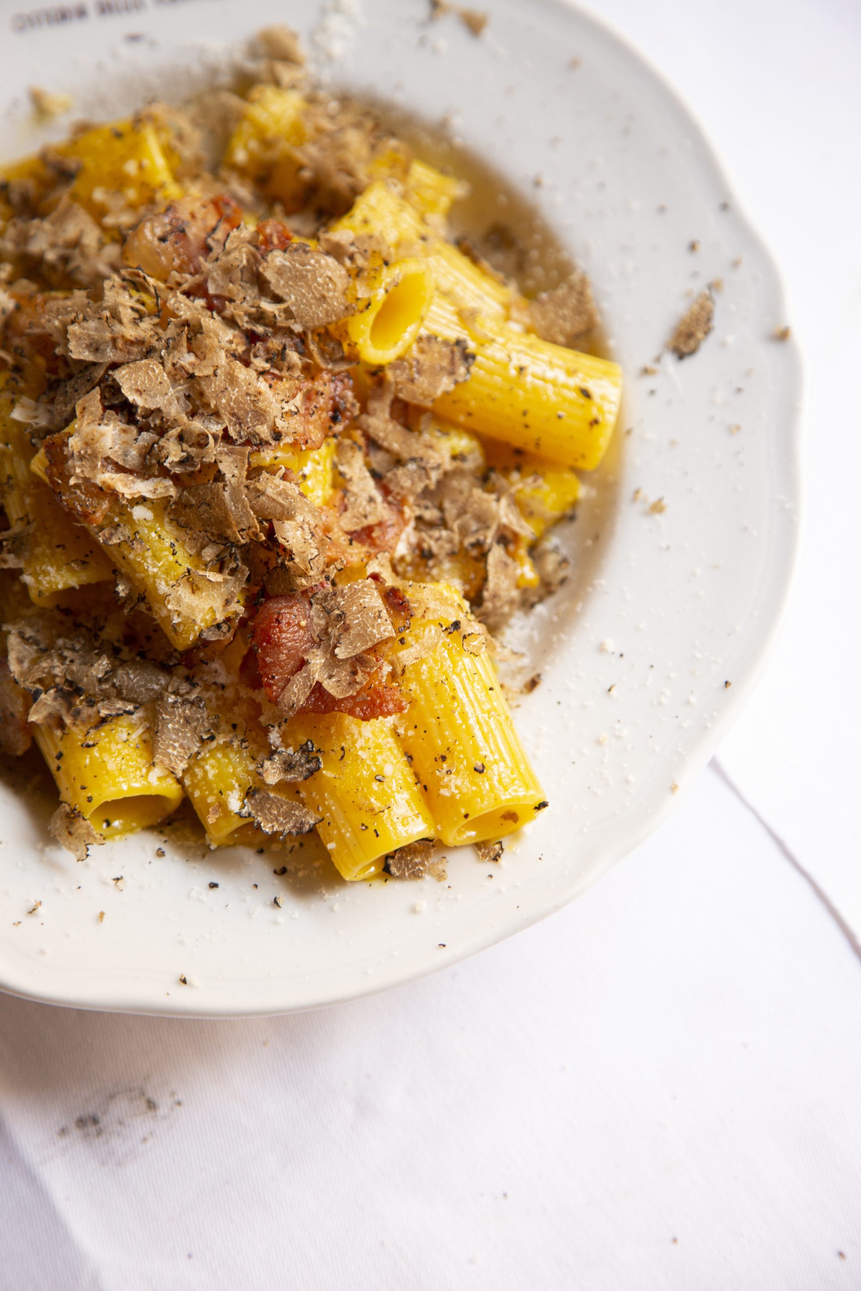 Pasta with shaved truffle at Osteria delle Coppelle