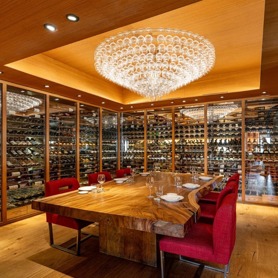Wine cellar private dining room at Zuma Roma